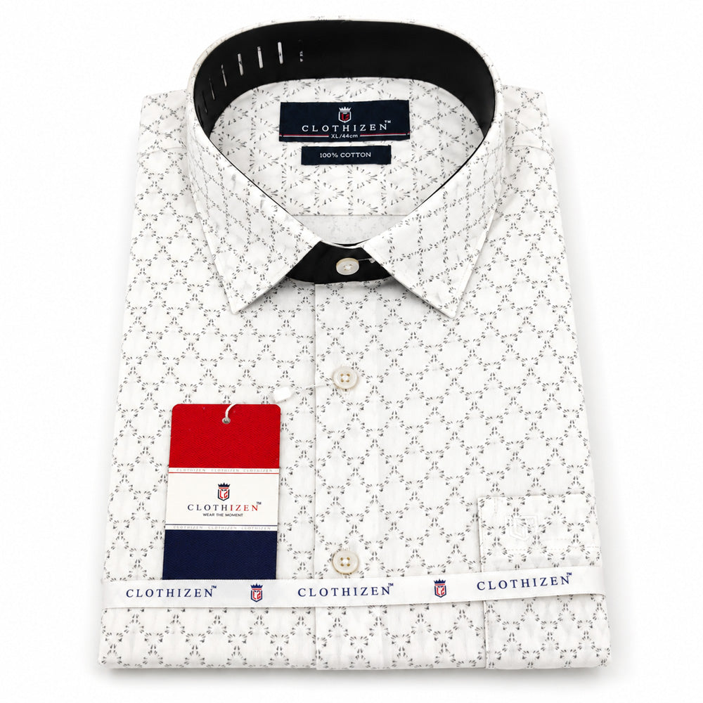 Men's Printed Regular Fit Semi Formal Shirt | Premium | 100% Cotton | Full Sleeves | Single Chest Pocket