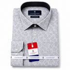 Men's Printed Regular Fit Semi Formal Shirt | Cream | Premium | Cotton Enriched | Full Sleeves | Single Chest Pocket