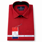 Clothizen Men's Solid Formal Shirt | Deep Maroon | Premium | Cotton Enriched | Full Sleeves | Comfort Fit | Single Chest Pocket