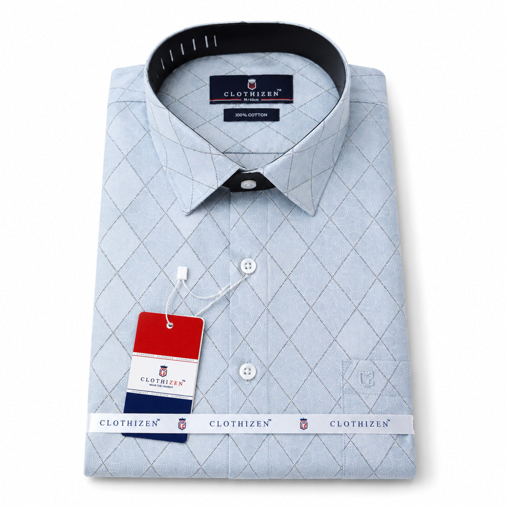 Men's Printed Regular Fit Semi Formal Shirt |  Premium | 100% Cotton | Full Sleeves | Single Chest Pocket