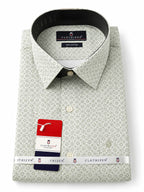 Men's Printed Regular Fit Formal Shirt |Aqua Blue Premium |100% Satin Cotton | Full Sleeves | Single Chest Pocket