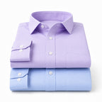 Clothizen Men's Solid Formal Shirt pack of 2 Light Blue | Lavender | Premium | Cotton Enriched | Full Sleeves | Comfort Fit | Single Chest Pocket