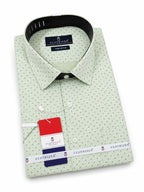 Men's Printed Slim Fit Semi Formal Shirt | Light Beige| Premium | Cotton | Half Sleeves | Single Chest Pocket
