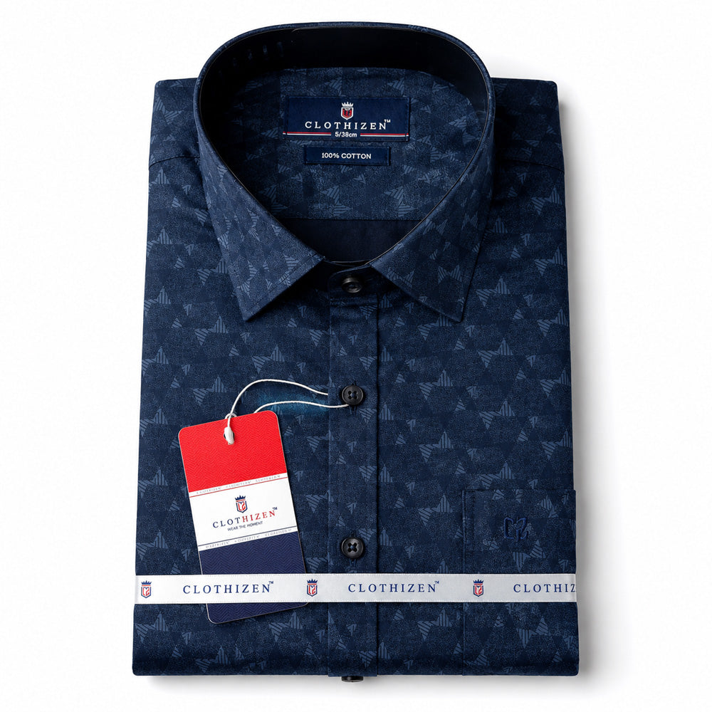 Men's Printed Regular Fit Semi Formal Shirt | Premium | 100% Cotton | Full Sleeves | Single Chest Pocket