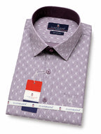 Men's Printed Regular Fit Formal Shirt | Aqua Blue | Premium |100% Satin Cotton | Full Sleeves | Single Chest Pocket