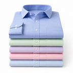 Clothizen Men's Solid Formal Shirt pack of 5 | Medium Blue| Green | Lavender | Pink | Light Blue | Premium | Cotton Enriched | Full Sleeves | Comfort Fit | Single Chest Pocket