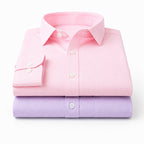 Clothizen Men's Solid Formal Shirt pack of 2 Lavender | Pink| Premium | Cotton Enriched | Full Sleeves | Comfort Fit | Single Chest Pocket