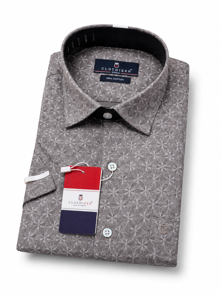 Men's Printed Slim Fit Semi Formal Shirt | Premium | 100% Cotton | Half Sleeves | Single Chest Pocket