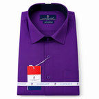 Clothizen Men's Solid Formal Shirt | Deep Maroon | Premium | Cotton Enriched | Full Sleeves | Comfort Fit | Single Chest Pocket