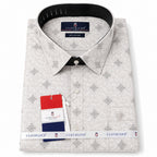 Men's Printed Regular Fit  Semi   Formal Shirt | Sky Blue | Premium | 100% Cotton | Full Sleeves | Single Chest Pocket