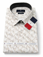 Men's Printed Regular Fit Formal Shirt | White and Blue| Premium | 100% Cotton | Full Sleeves | Single Chest Pocket