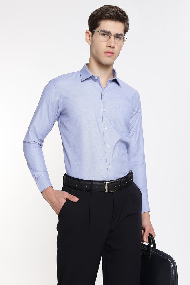 Clothizen Men's Solid Formal Shirt | Lavender | Premium | Cotton Enriched | Full Sleeves | Comfort Fit | Single Chest Pocket