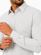 Men's Striped Smart Fit Semi Formal Shirt | Cream | Premium | 100% Cotton | Full Sleeves | Single Chest Pocket