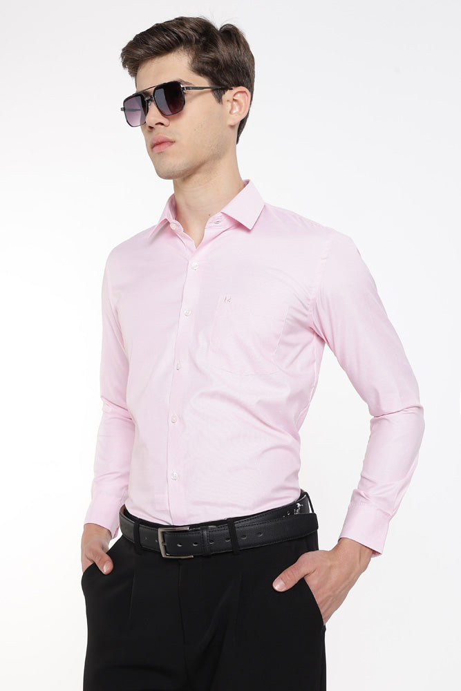 Clothizen Men's Solid Formal Shirt | Lavender | Premium | Cotton Enriched | Full Sleeves | Comfort Fit | Single Chest Pocket
