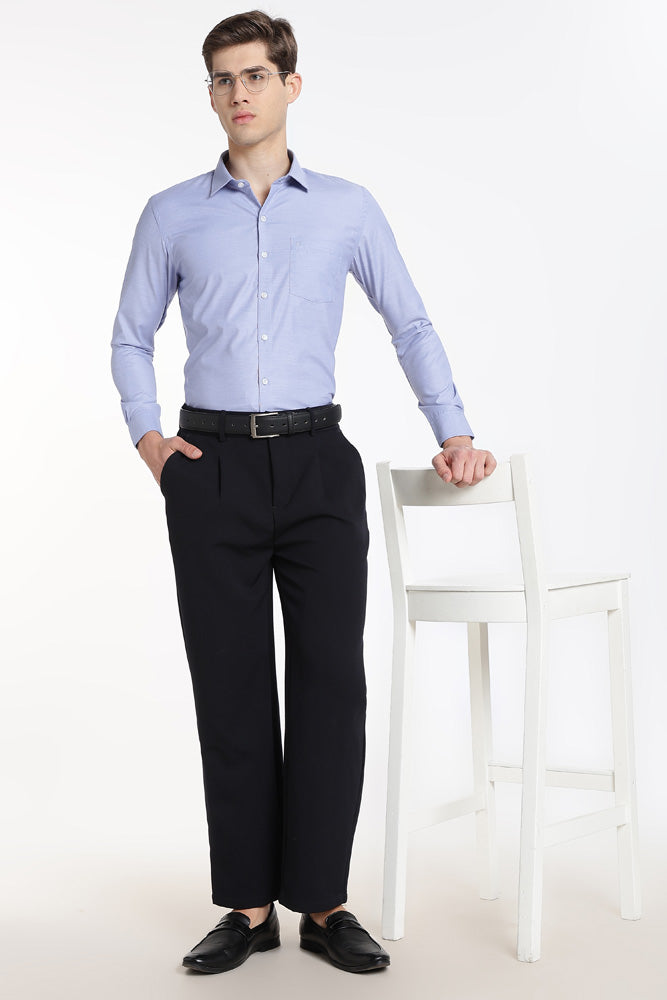 Clothizen Men's Solid Formal Shirt | Lavender | Premium | Cotton Enriched | Full Sleeves | Comfort Fit | Single Chest Pocket