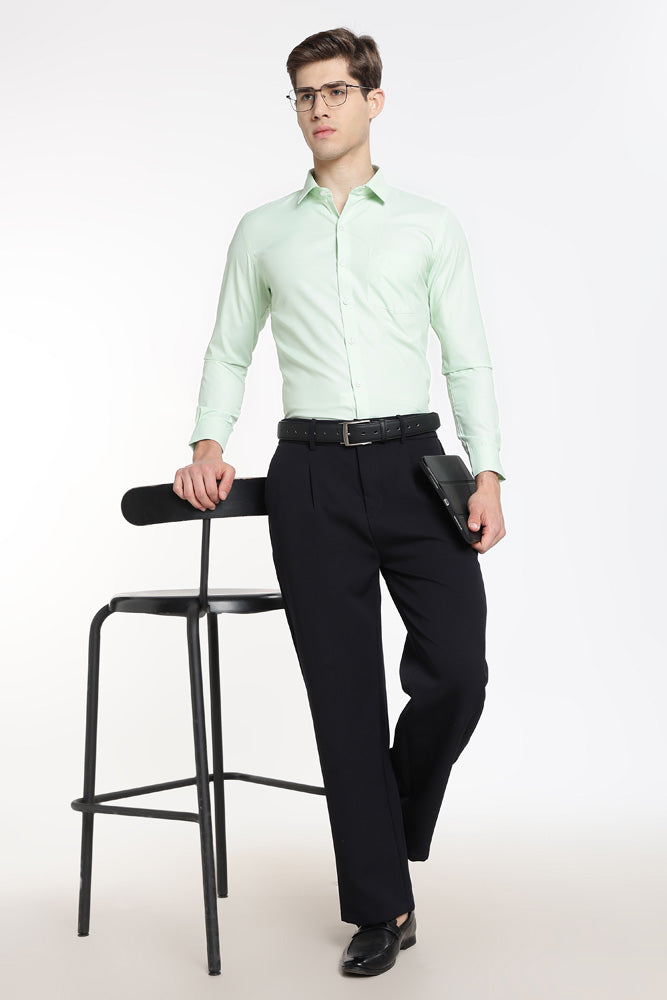 Clothizen Men's Solid Formal Shirt | Lavender | Premium | Cotton Enriched | Full Sleeves | Comfort Fit | Single Chest Pocket