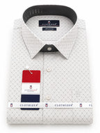 Men's Striped Smart Fit Semi Formal Shirt | Cream | Premium | 100% Cotton | Full Sleeves | Single Chest Pocket