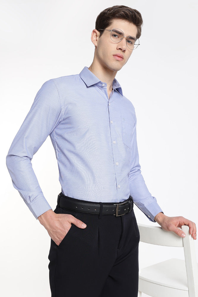Clothizen Men's Solid Formal Shirt | Lavender | Premium | Cotton Enriched | Full Sleeves | Comfort Fit | Single Chest Pocket