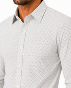 Men's Striped Smart Fit Semi Formal Shirt | Cream | Premium | 100% Cotton | Full Sleeves | Single Chest Pocket