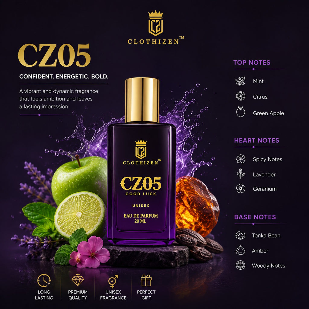 Clothizen Unisex Luxury Perfume Gift Set | Good Luck Series | 4x20ml | Long Lasting Perfume | Woody, Aquatic,Jasmine,saffron & Musk Fragrance Notes| Eau de Parfum  -  80 ml (For Men & Women)