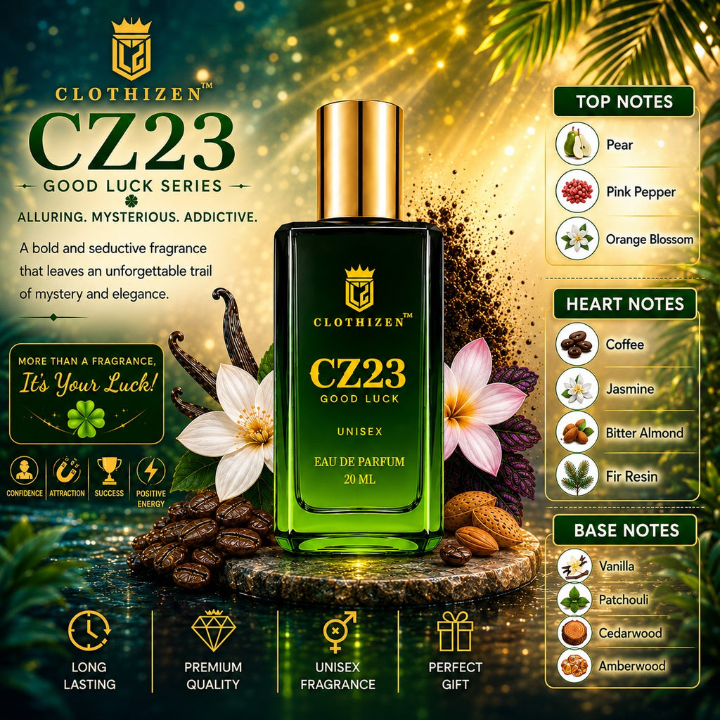 Clothizen Unisex Luxury Perfume Gift Set | Good Luck Series | 4x20ml | Long Lasting Perfume | Woody, Aquatic,Jasmine,saffron & Musk Fragrance Notes| Eau de Parfum  -  80 ml (For Men & Women)